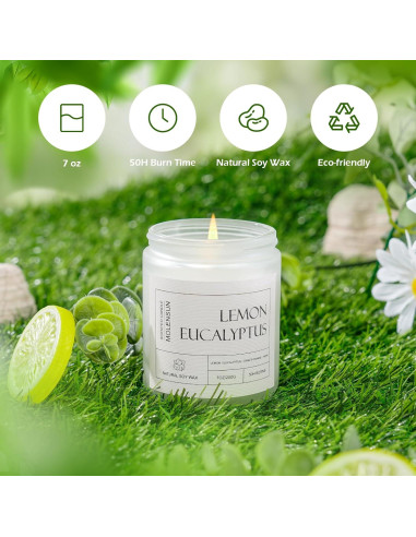 Vela Aromática Molensun Eucalipto Limón 198 g - Regalo Día de la Madre