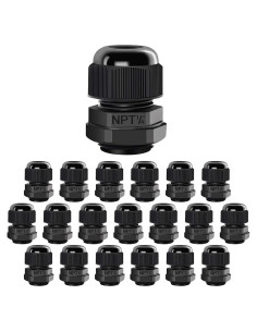 LeMotech Glands de Cable NPT 1/4" 20 Piezas Nylon Impermeables