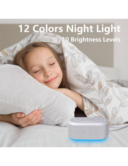 Máquina de Ruido Blanco LazyNight 30 Sonidos Luz Nocturna