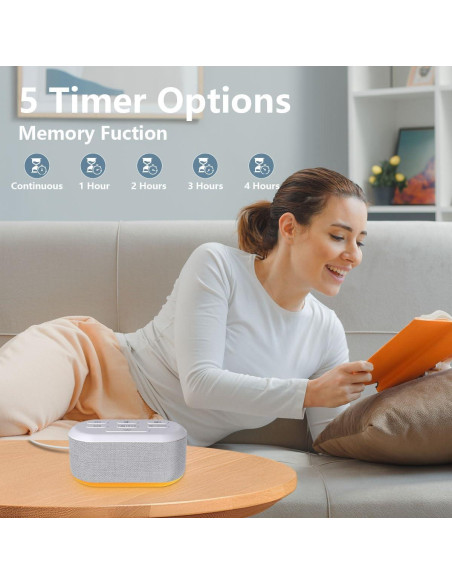 Máquina de Ruido Blanco LazyNight 30 Sonidos Luz Nocturna