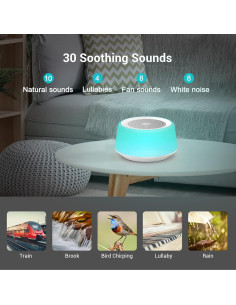 Máquina de Ruido Blanco BGOVERSS TP1 con 30 Sonidos y Luz 2