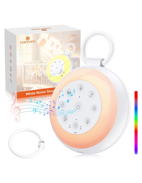 Máquina de Sonido Portátil FUNYKICH con Luz Nocturna 24 Sonidos