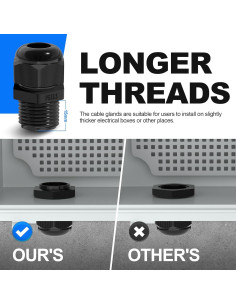 Kit de 72 Pasacables a Prueba de Agua Joinfworld PG7 NPT 2