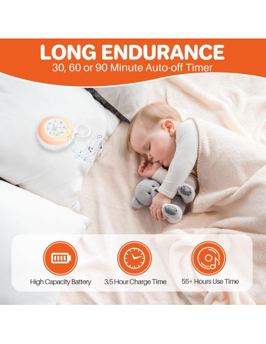 Máquina de Sonido Portátil FUNYKICH con Luz Nocturna 24 Sonidos