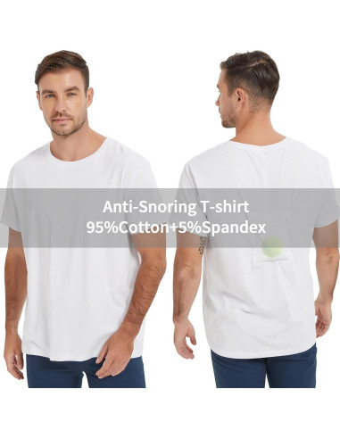 Camiseta Antisnoring Codida para Apnea del Sueño XL Blanca