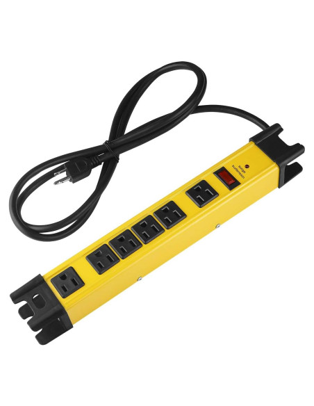 Regleta de Sobretensión CCCEI 6 Enchufes 15A 1200J Amarillo 1.83M