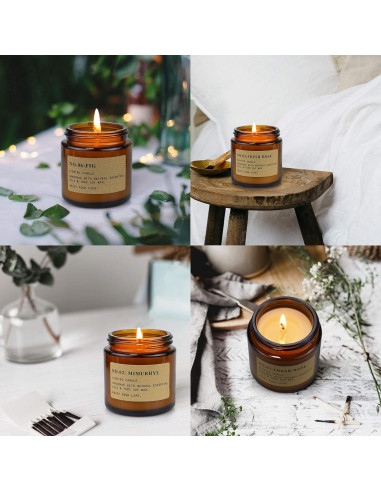 Juego de 6 Velas Aromáticas MIMURHYL Cera de Soja 99g