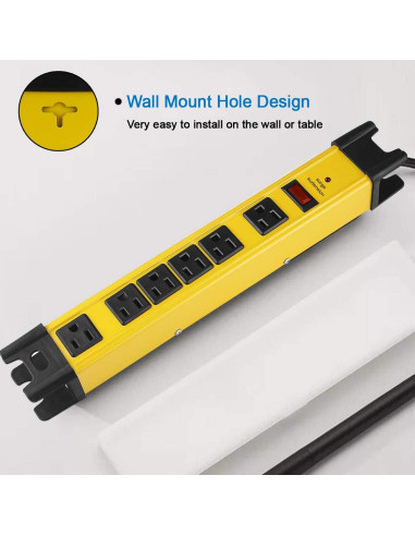 Regleta de Sobretensión CCCEI 6 Enchufes 15A 1200J Amarillo 1.83M