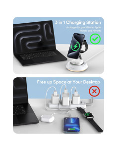 Estación de Carga Inalámbrica 3 en 1 ZEEHOO con Luz Nocturna 2