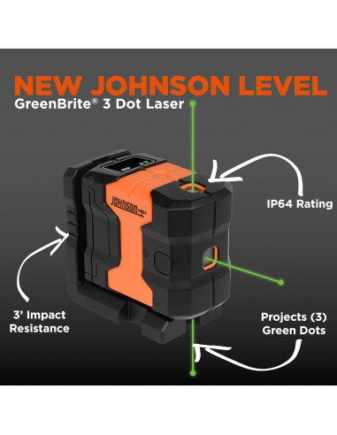 Nivel láser Johnson JDT300-GN3D 3 Puntos GreenBrite