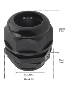 Conector de Alivio de Tensión RTNLIT 1-1/2" NPT Nylon IP68 2