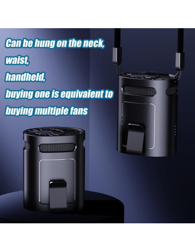 Ventilador Clip de Cintura BananaDeer, Recargable, 4 Velocidades