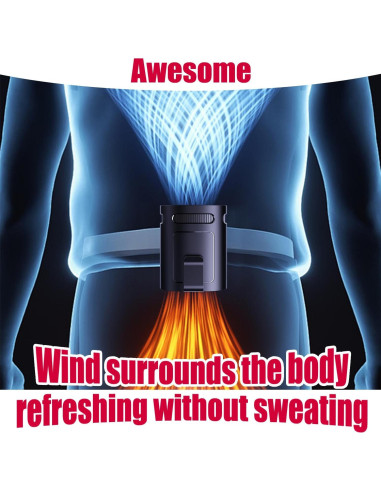 Ventilador Clip de Cintura BananaDeer, Recargable, 4 Velocidades