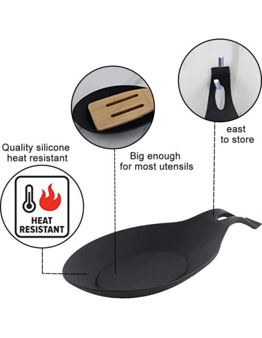 Soporte de Cuchara de Silicona SYCOOVEN 3 Pcs Resistente