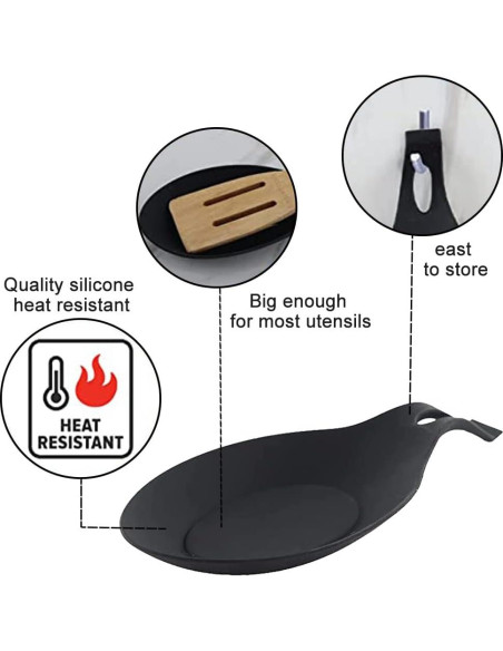 Soporte de Cuchara de Silicona SYCOOVEN 3 Pcs Resistente