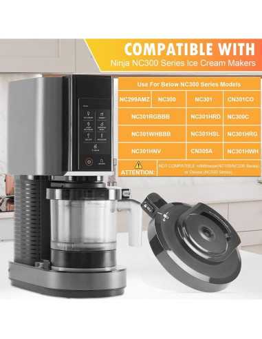 Tapa de Tazón Externa BTRSOLUS para Ninja CREAMi NC300/NC301