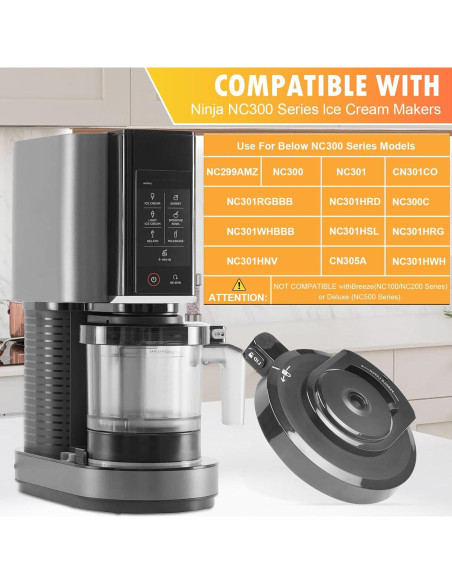 Tapa de Tazón Externa BTRSOLUS para Ninja CREAMi NC300/NC301