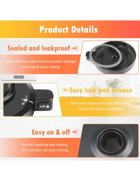 Tapa de Tazón Externa BTRSOLUS para Ninja CREAMi NC300/NC301