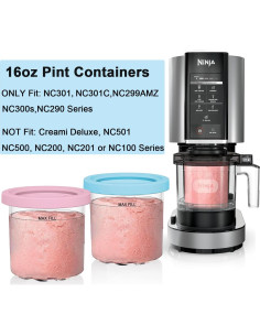 Contenedores de Pint 16oz Kaluly para Ninja Creami - Paquete de 4 2