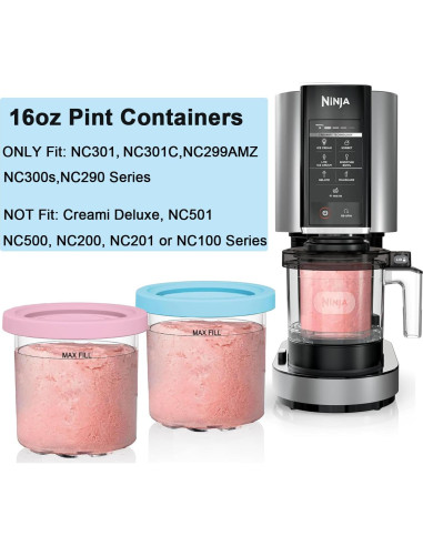 Contenedores de Pint 16oz Kaluly para Ninja Creami - Paquete de 4