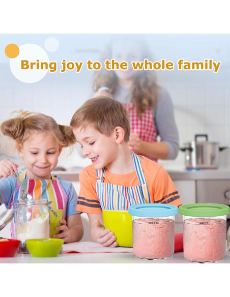 Contenedores de Pint 16oz Kaluly para Ninja Creami - Paquete de 4