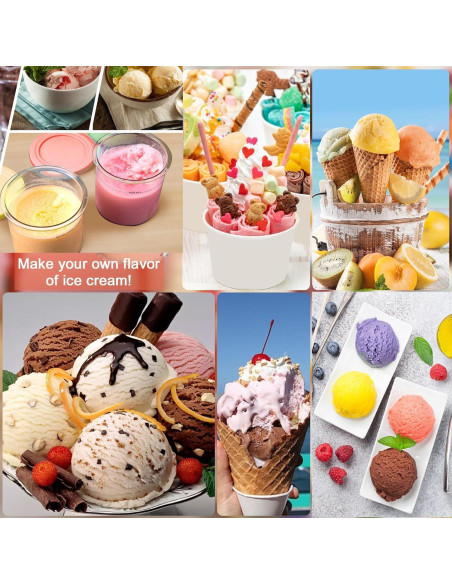 Contenedores de Pint 16oz Kaluly para Ninja Creami - Paquete de 4