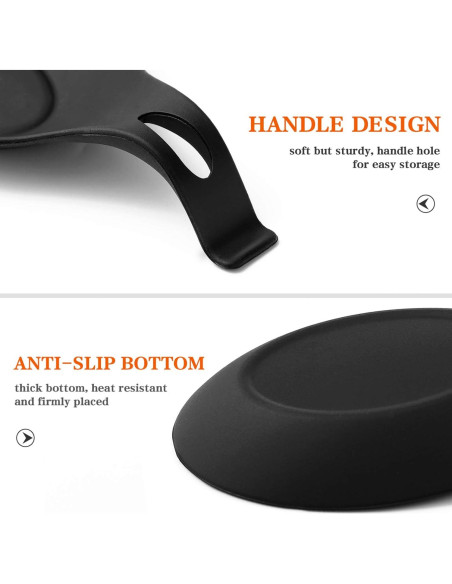 Soportes de Cuchara de Silicona DOITOOL 2 Piezas Negro