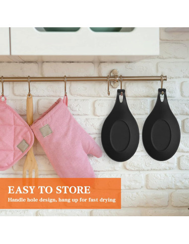 Soportes de Cuchara de Silicona DOITOOL 2 Piezas Negro