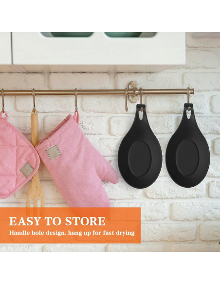 Soportes de Cuchara de Silicona DOITOOL 2 Piezas Negro