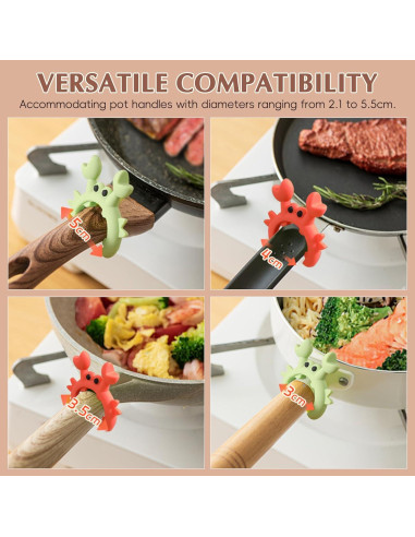 Soporte de Cuchara de Silicona SAMIQU Cangrejo 4 Pcs