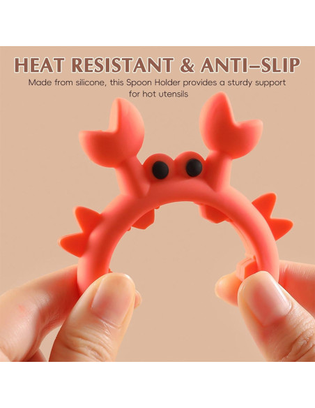 Soporte de Cuchara de Silicona SAMIQU Cangrejo 4 Pcs