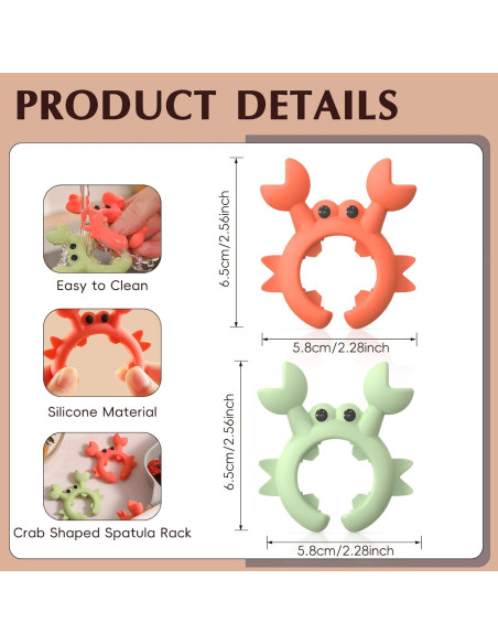 Soporte de Cuchara de Silicona SAMIQU Cangrejo 4 Pcs