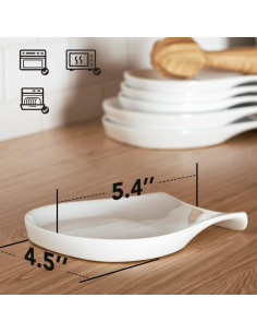 Soporte para cuchara HOMBENE 11.43 cm porcelana blanca 2