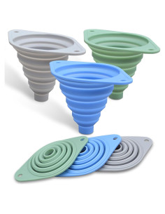 Juego de 3 Embudos de Silicona Plegables VAYRMEU para Cocina