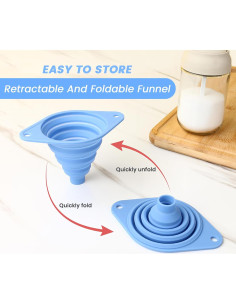 Juego de 3 Embudos de Silicona Plegables VAYRMEU para Cocina 2