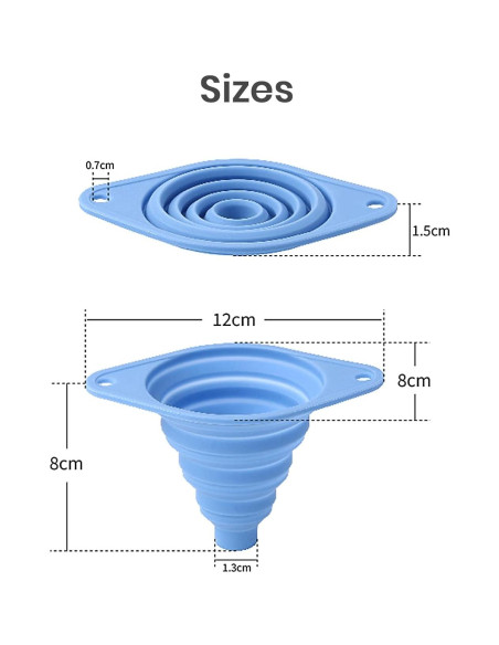 Juego de 3 Embudos de Silicona Plegables VAYRMEU para Cocina