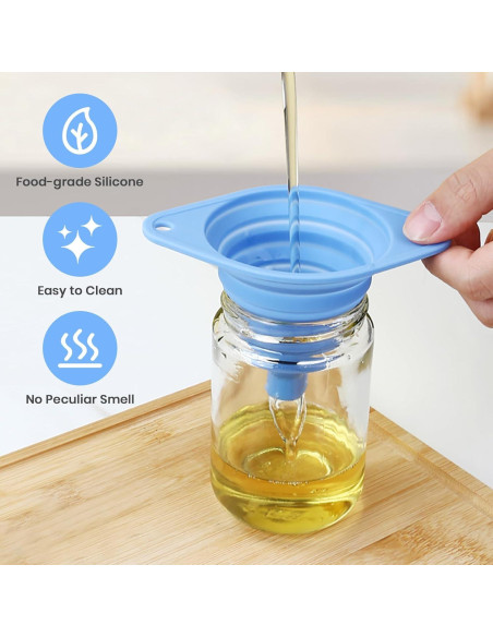 Juego de 3 Embudos de Silicona Plegables VAYRMEU para Cocina