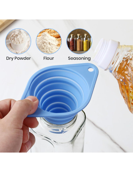 Juego de 3 Embudos de Silicona Plegables VAYRMEU para Cocina
