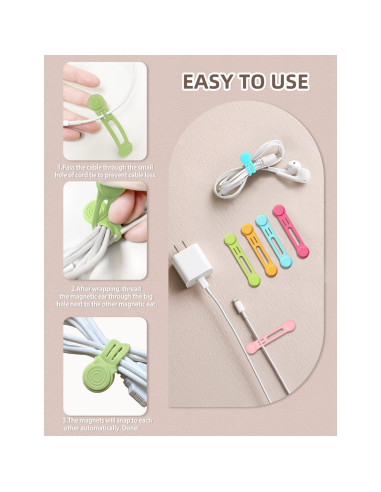 Correas Magnéticas Reutilizables Kanemc - 8 Piezas de Silicona