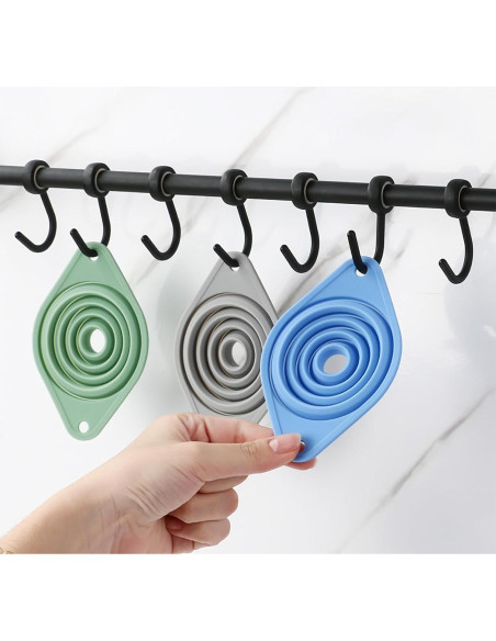 Juego de 3 Embudos de Silicona Plegables VAYRMEU para Cocina