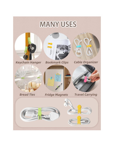 Correas Magnéticas Reutilizables Kanemc - 8 Piezas de Silicona