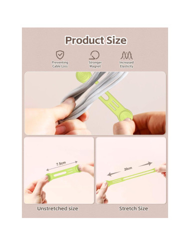 Correas Magnéticas Reutilizables Kanemc - 8 Piezas de Silicona