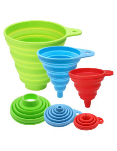 Juego de 3 embudos de cocina BUBBLEMILK de silicona