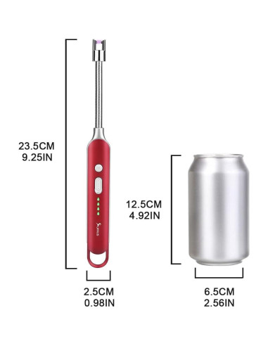 Encendedor Eléctrico SUPRUS Recargable USB Cuello Flexible 10,41 cm