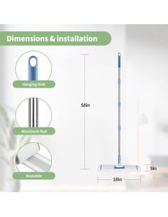 Sistema de limpieza mopas microfibra CQT 45,72 cm con 4 almohadillas 2