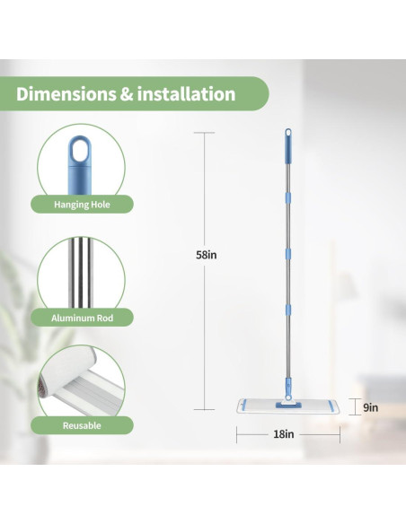 Sistema de limpieza mopas microfibra CQT 45,72 cm con 4 almohadillas