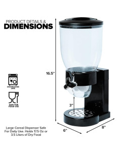 Dispensador de Cereal EXULTIMATE 3.5L Negro Encimera 2