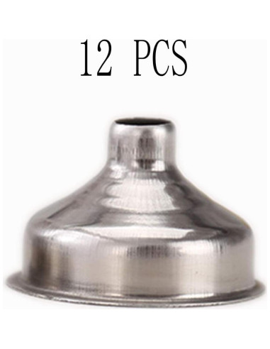 12 Embudos Miniatura Acero Inoxidable Yansanido 3.68 cm