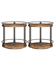 Organizador de especias giratorio YATINEY 2 niveles marrón rústico