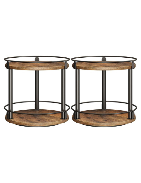 Organizador de especias giratorio YATINEY 2 niveles marrón rústico